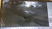 Rider plows head on into a garbage truck
