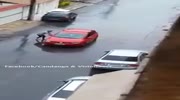 Man hits his mom on a car
