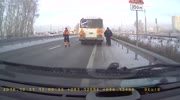 Instant death for wrong way driver.