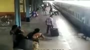 Woman close to becoming train kill