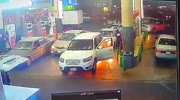 SUV caught fire at gas station during refueling