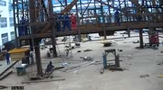 Worker falls from constructions on concrete