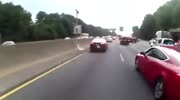 Rider plows into the car