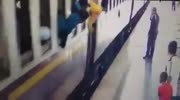 Man falls under the train