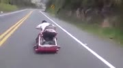 Bobsled on the highway