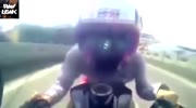 Speeding motorcyclist films his own death.
