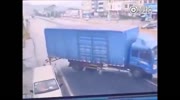 Sliding truck hits a rider