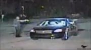 Grainy video of cop eptying his clip to someones car