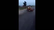 Rider meets 2 others head on