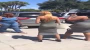 Black female spits on other and brawl begins