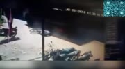 Rider falls under the truck and gets crushed