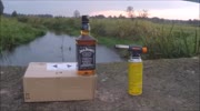 Jack Daniels vs. gas torch experiment gone wrong