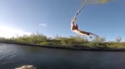 Painful rope swing fail