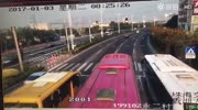 Overturning truck crushes a car