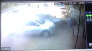 Man walking on the road gets killed by lost control car