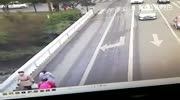 Lost control car hits a couple