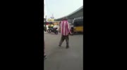 Rickshaw Drags a Woman Down the Road