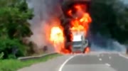 Truck loaded with ammunition catches fire