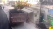Truck is Swallowed by Collapsing Road Crushing a man