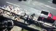 Bunch of mexicans crushed by lost control car