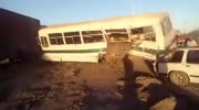 Bus destroyed by train