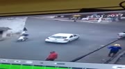 Driver kills a pedestrian trying to save his car from a head on crash