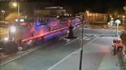 Car gets stuck on tracks