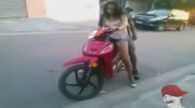 Stupid woman learning how to ride