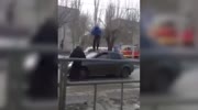 Taxi driver puts in a trunk crazy dude who was jumping on a top