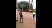 Disappointing street fight.