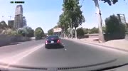Rider plows into a turning vehicle