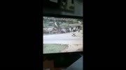 Couple on the bike crashed by pick up track