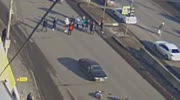 Car runs the crosswalk