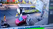 Bus takes out a group of riders