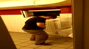 Drunk Guy Knocks Himself Out In The Restroom