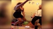 Girl pierces her ass while dancing