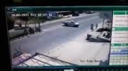 Speeding rider plows into a car