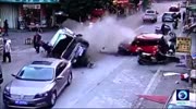 Rider gets crushed by overturning pick up truck