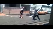 Roadraging man gets a hammer hit