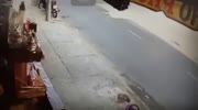 Rider falls under the bus and gets his head crushed