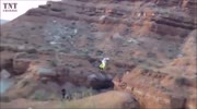 Downhill biker fucks up huge jump