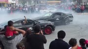 Drifting Mustang hits spectators