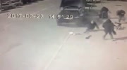 Drunk Driver Mows People At A Bus Stop.