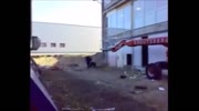 Man thrown in the air from crane
