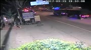 Speeding rider falls under huge truck