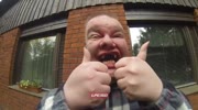 He lacks a few teeth but can still laugh,