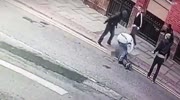 Sickening footage of thugs stomping the head of unconscious man !!!