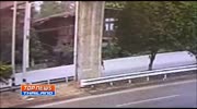 Man dives under speeding truck