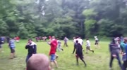 Huge Moscow soccer hooligans brawl