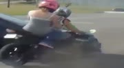 Motorcyclist and lover go flying off the bike (repost)
